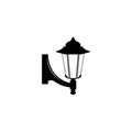 Wall lamp icon. Street light symbol. Flat image of latern.